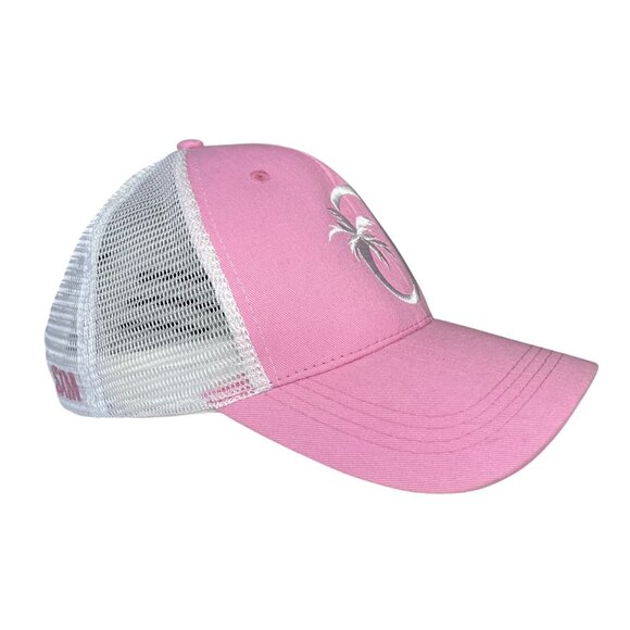 Chateau De Berne Trucker Hat Womens Pink White Embroidered Adjustable Snapback - Picture 2 of 8